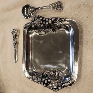 Mexican pewter serving dish